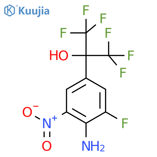 2-(4-Amino-3-fluoro-5-nitrophenyl)-1,1,1,3,3,3-hexafluoropropan-2-ol structure