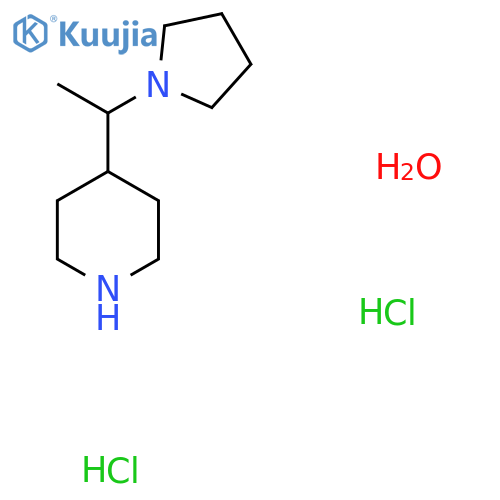4-[1-(1-Pyrrolidinyl)ethyl]piperidine dihydrochloride hydrate structure