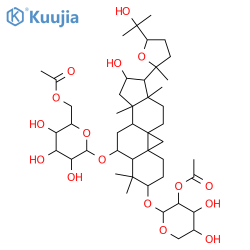 20,24-Epoxycycloartane-3,6,16,25-tetrol; (3β,6α,16β,20R,24S)-form, 3-O-(2-O-Acetyl-β-D-xylopyranoside), 6-O-(6-O-acetyl-β-D-glucopyranoside) structure