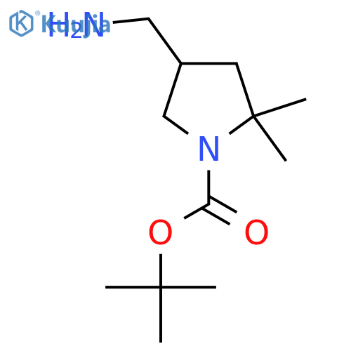 Tert-butyl 4-(aminomethyl)-2,2-dimethylpyrrolidine-1-carboxylate structure