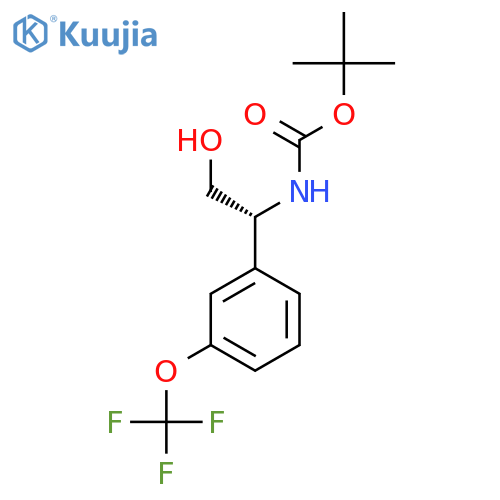 rel-tert-butyl N-(1R)-2-hydroxy-1-3-(trifluoromethoxy)phenylethylcarbamate structure