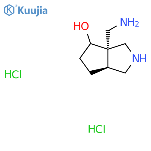 (3As,6aS)-3a-(aminomethyl)-2,3,4,5,6,6a-hexahydro-1H-cyclopenta[c]pyrrol-4-ol;dihydrochloride structure