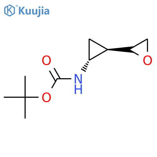 rac-tert-butyl N-[(1R,2R)-2-(oxiran-2-yl)cyclopropyl]carbamate structure