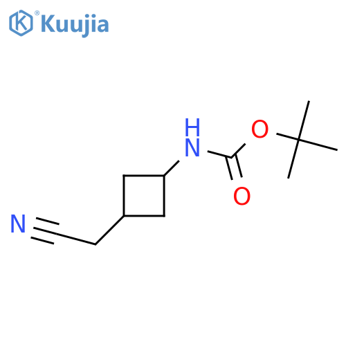 tert-butyl N-[3-(cyanomethyl)cyclobutyl]carbamate structure