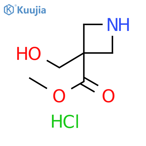 3-Azetidinecarboxylic acid, 3-(hydroxymethyl)-, methyl ester, hydrochloride (1:1) structure