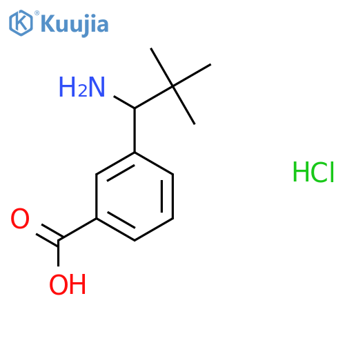 3-(1-Amino-2,2-dimethylpropyl)benzoic acid;hydrochloride structure