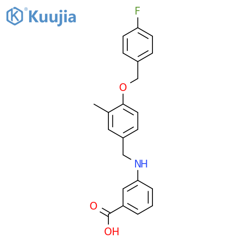 3-[[[4-[(4-Fluorophenyl)methoxy]-3-methylphenyl]methyl]amino]-benzoic acid structure