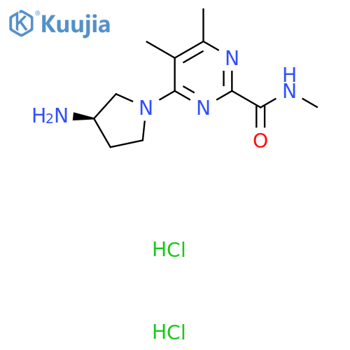 4-[(3R)-3-Aminopyrrolidin-1-yl]-N,5,6-trimethylpyrimidine-2-carboxamide;dihydrochloride structure