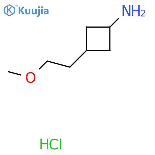 3-(2-Methoxyethyl)cyclobutan-1-amine;hydrochloride structure
