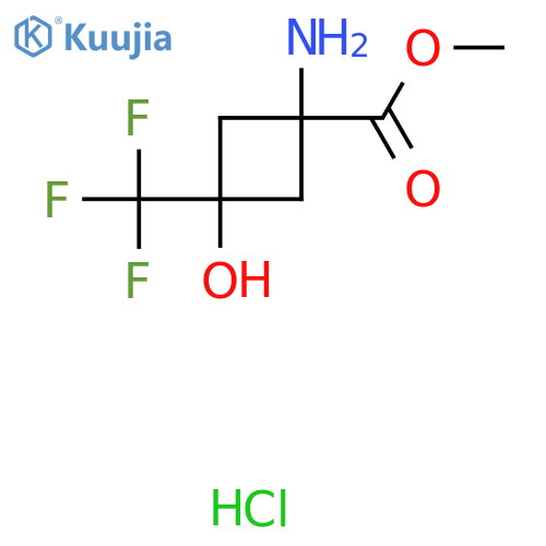 Methyl 1-amino-3-hydroxy-3-(trifluoromethyl)cyclobutane-1-carboxylate;hydrochloride structure