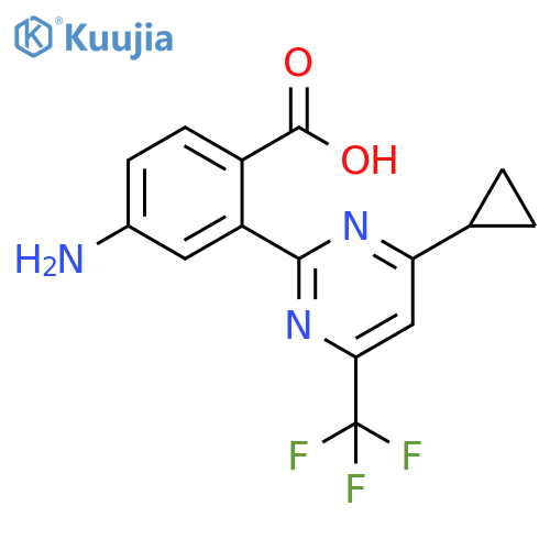 Benzoic acid, 4-amino-2-[4-cyclopropyl-6-(trifluoromethyl)-2-pyrimidinyl]- structure