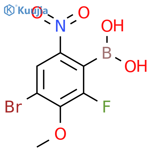 4-Bromo-2-fluoro-3-methoxy-6-nitrophenylboronic acid structure