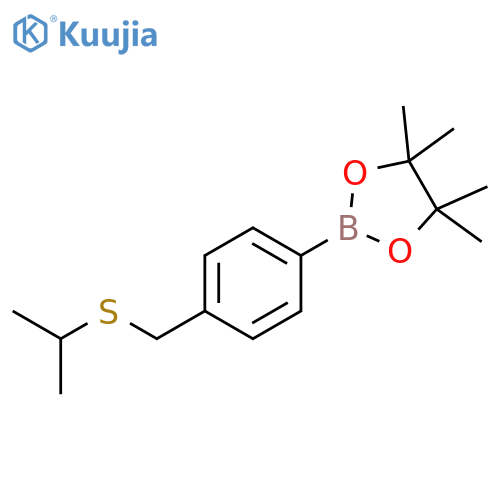2-(4-(Isopropylthiomethyl)phenyl)-4,4,5,5-tetramethyl-1,3,2-dioxaborolane structure