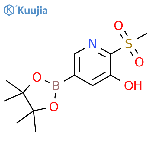 2-methanesulfonyl-5-(tetramethyl-1,3,2-dioxaborolan-2-yl)pyridin-3-ol structure