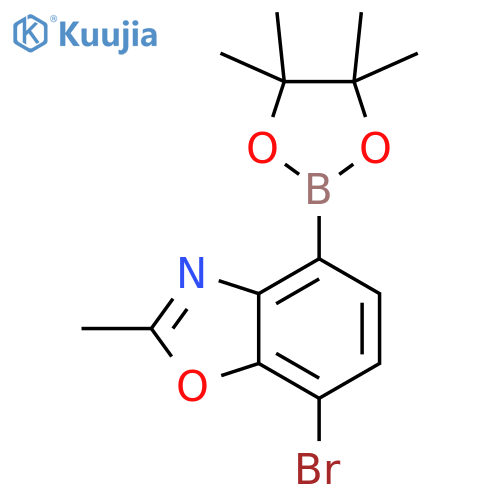 7-Bromo-2-methyl-1,3-benzoxazole-4-boronic acid, pinacol ester structure