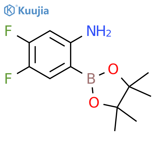 4,5-Difluoro-2-(tetramethyl-1,3,2-dioxaborolan-2-yl)aniline structure