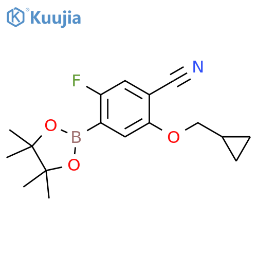 4-Cyano-3-(cyclopropylmethoxy)-2-fluorophenylboronic acid pinacol ester structure