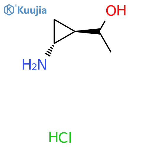1-[(1R,2R)-2-Aminocyclopropyl]ethanol;hydrochloride structure