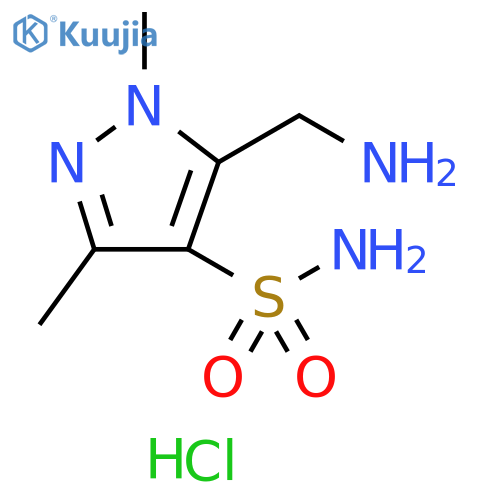 1H-Pyrazole-4-sulfonamide, 5-(aminomethyl)-1,3-dimethyl-, hydrochloride (1:1) structure