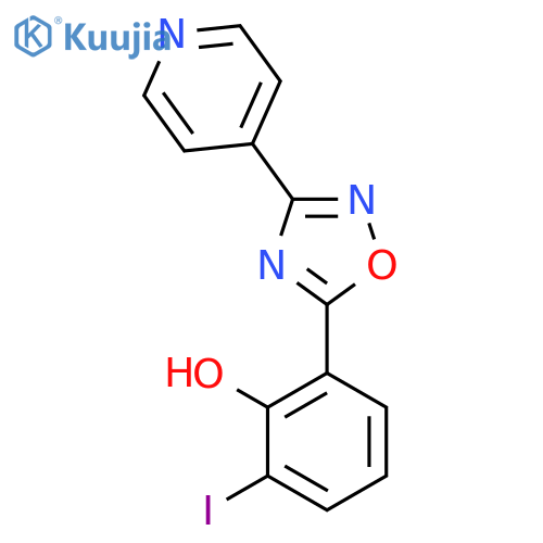 2-Iodo-6-(3-pyridin-4-yl-1,2,4-oxadiazol-5-yl)phenol structure