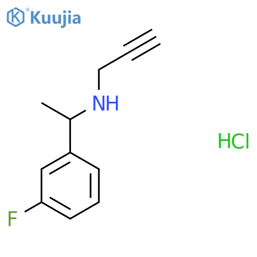 N-[1-(3-Fluorophenyl)ethyl]prop-2-yn-1-amine hydrochloride structure