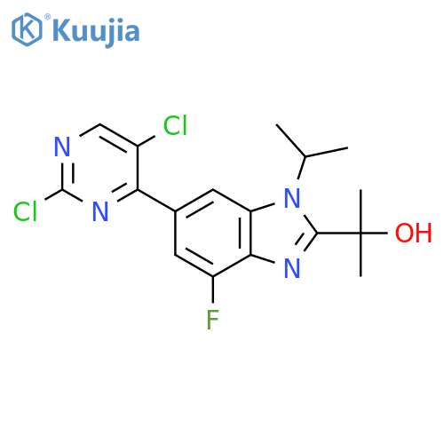 2-(6-(2,5-dichloropyrimidin-4-yl)-4-fluoro-1-isopropyl-1H-benzo[d]imidazol-2-yl)propan-2-ol structure