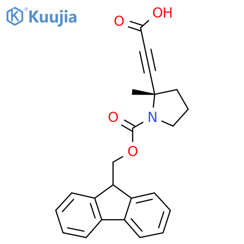 3-[(2S)-1-{[(9H-fluoren-9-yl)methoxy]carbonyl}-2-methylpyrrolidin-2-yl]prop-2-ynoic acid structure