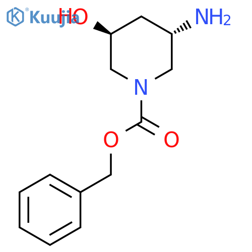 (3S,5S)-3-Amino-5-hydroxy-piperidine-1-carboxylic acid benzyl ester structure