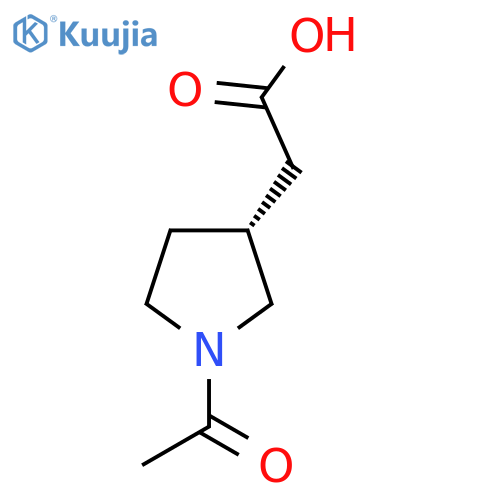 2-[(3R)-1-acetylpyrrolidin-3-yl]acetic acid structure