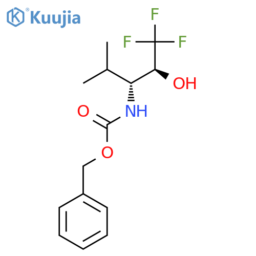 Benzyl ((2S,3R)-1,1,1-trifluoro-2-hydroxy-4-methylpentan-3-yl)carbamate structure