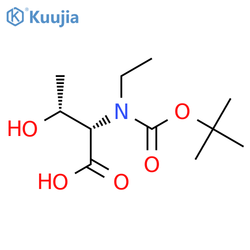 (2S,3R)-2-{(tert-butoxy)carbonyl(ethyl)amino}-3-hydroxybutanoic acid structure