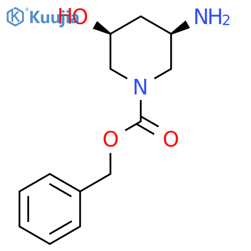 (3R,5S)-3-Amino-5-hydroxy-piperidine-1-carboxylic acid benzyl ester structure