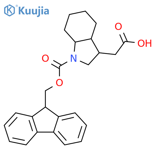 2-(1-{[(9H-fluoren-9-yl)methoxy]carbonyl}-octahydro-1H-indol-3-yl)acetic acid structure