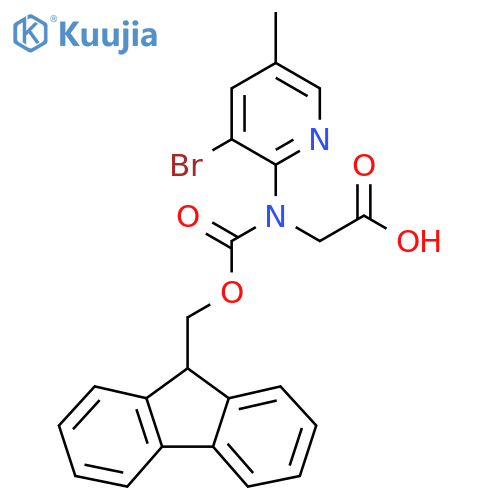 2-[(3-bromo-5-methylpyridin-2-yl)({[(9H-fluoren-9-yl)methoxy]carbonyl})amino]acetic acid structure