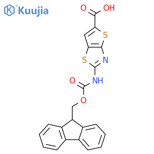 2-({[(9H-fluoren-9-yl)methoxy]carbonyl}amino)thieno[2,3-d][1,3]thiazole-5-carboxylic acid structure