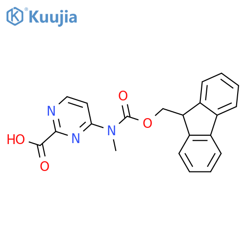 4-({(9H-fluoren-9-yl)methoxycarbonyl}(methyl)amino)pyrimidine-2-carboxylic acid structure