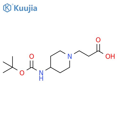 3-(4-{(tert-butoxy)carbonylamino}piperidin-1-yl)propanoic acid structure