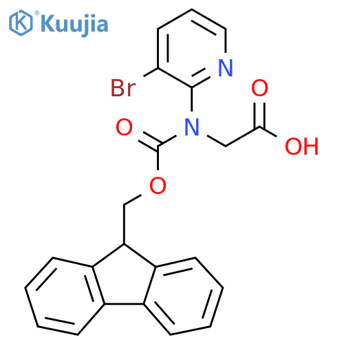 2-[(3-bromopyridin-2-yl)({[(9H-fluoren-9-yl)methoxy]carbonyl})amino]acetic acid structure