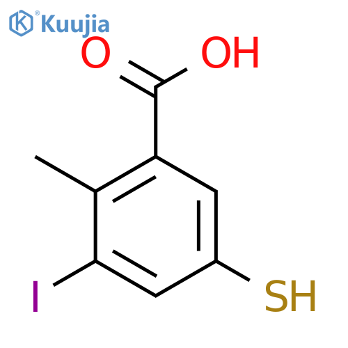 3-Iodo-2-methyl-5-sulfanylbenzoic acid structure