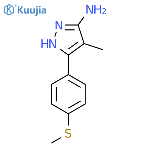4-methyl-3-4-(methylsulfanyl)phenyl-1H-pyrazol-5-amine structure