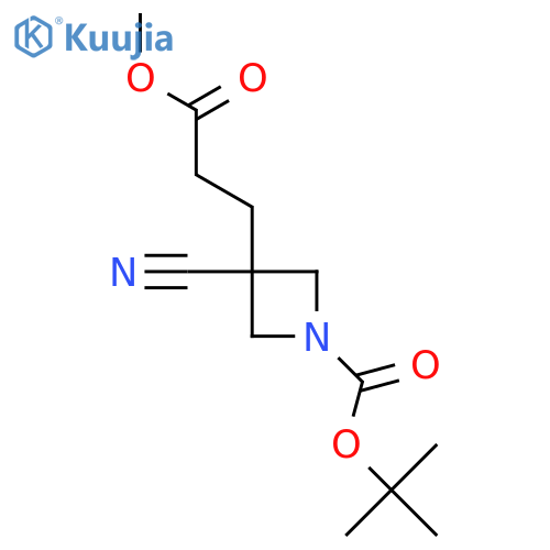 Tert-butyl 3-cyano-3-(3-methoxy-3-oxopropyl)azetidine-1-carboxylate structure