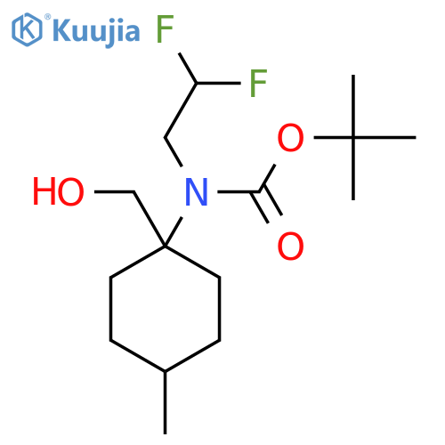 tert-butyl N-(2,2-difluoroethyl)-N-1-(hydroxymethyl)-4-methylcyclohexylcarbamate structure
