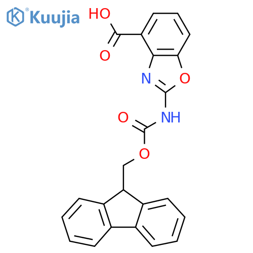 2-({[(9H-fluoren-9-yl)methoxy]carbonyl}amino)-1,3-benzoxazole-4-carboxylic acid structure