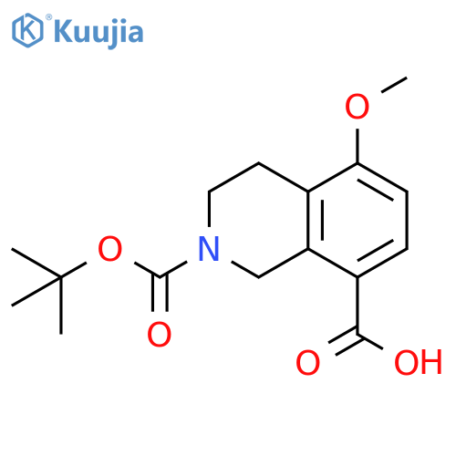 2-(tert-butoxy)carbonyl-5-methoxy-1,2,3,4-tetrahydroisoquinoline-8-carboxylic acid structure