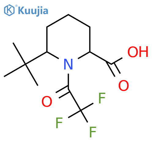 6-Tert-butyl-1-(trifluoroacetyl)piperidine-2-carboxylic acid structure