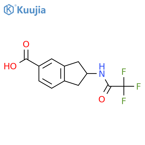 2-(trifluoroacetamido)-2,3-dihydro-1H-indene-5-carboxylic acid structure