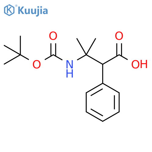 α-[1-[[(1,1-Dimethylethoxy)carbonyl]amino]-1-methylethyl]benzeneacetic acid structure