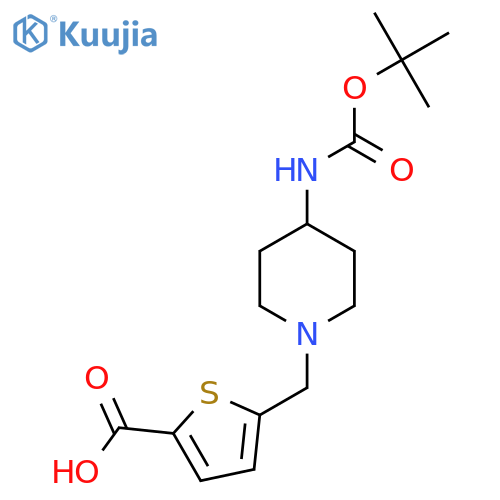 5-(4-{(tert-butoxy)carbonylamino}piperidin-1-yl)methylthiophene-2-carboxylic acid structure