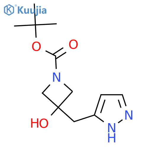 tert-butyl 3-hydroxy-3-(1H-pyrazol-3-yl)methylazetidine-1-carboxylate structure