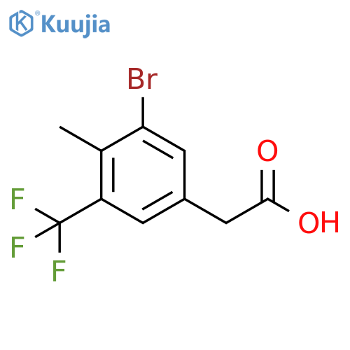 3-Bromo-4-methyl-5-
(trifluoromethyl)phenylacetic acid structure